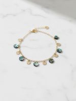 پابند زنانه آویزدار صدفی | طرح صدف آبالون (Abalone) و سکه - تصویر 2