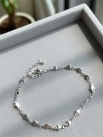 پابند زنانه ظریف | زنجیر قلبی مینیمال (نقره‌ای رنگ)