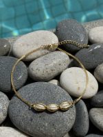 پابند زنانه صدفی طلایی | طرح صدف کوری فلزی (مینیمال) - تصویر 3