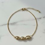 پابند زنانه صدفی طلایی | طرح صدف کوری فلزی (مینیمال)