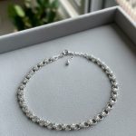 پابند زنانه نگینی ظریف | زنجیر کریستالی مجلسی (طرح تنیسی)