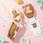 برس تاشو طرح تدی (گوش‌دار) آینه‌دار و مسافرتی با سیلیکون برجسته