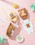 برس تاشو طرح تدی (گوش‌دار) آینه‌دار و مسافرتی با سیلیکون برجسته