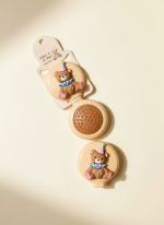 برس تاشو آینه‌دار طرح خرس سیلیکونی | مدل جیبی و فانتزی (برجسته)