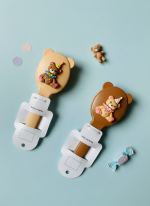 برس تاشو طرح تدی (گوش‌دار) آینه‌دار و مسافرتی با سیلیکون برجسته - تصویر 2