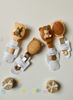 برس تاشو طرح تدی (گوش‌دار) آینه‌دار و مسافرتی با سیلیکون برجسته - تصویر 3