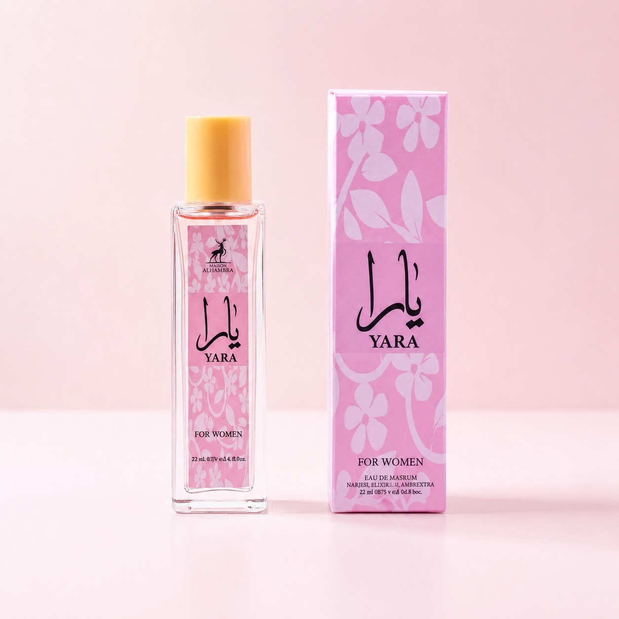 عطر-زنانه-یارا-میسون-الحمبرا ادو پرفیوم زنانه الحمبرا یارا صورتی | ۳۵ میل - تصویر 1